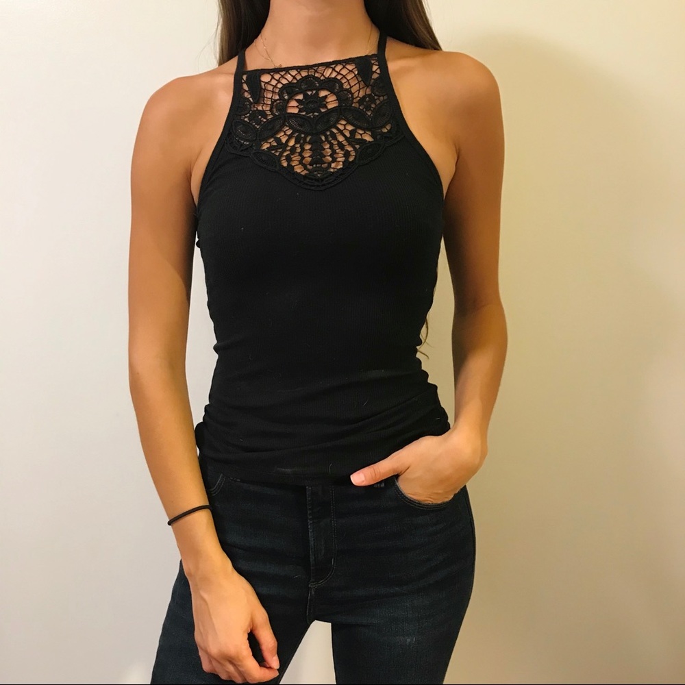 Hollister Black Lace Top Tank